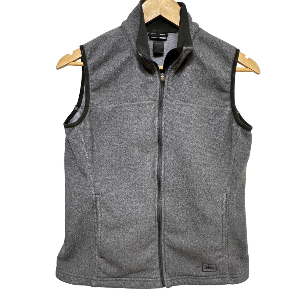 REI Fleece Vest Womens‎ Medium Gray Full Zip Sleeveless Outdoor Gorpcore Hiking